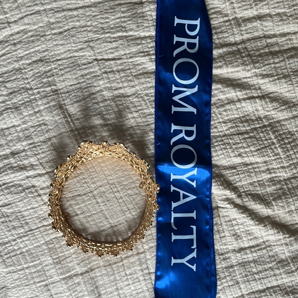 Prom king or queen set. Crown and sash